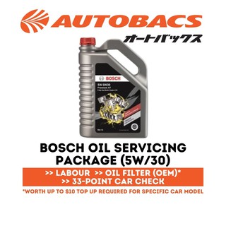 Bosch Oil Servicing Package (5W-30) 4L Fully Synthetic (3 months validity)
