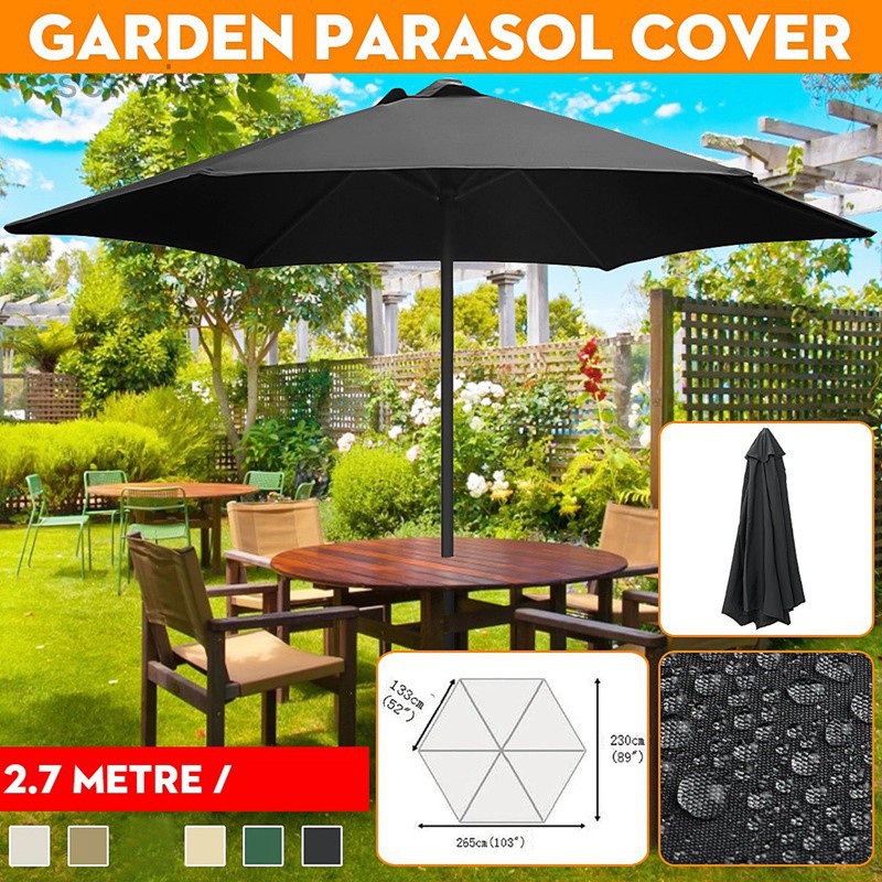 2m Replacement Fabric Garden Parasol, Garden Umbrella Replacement Canopy