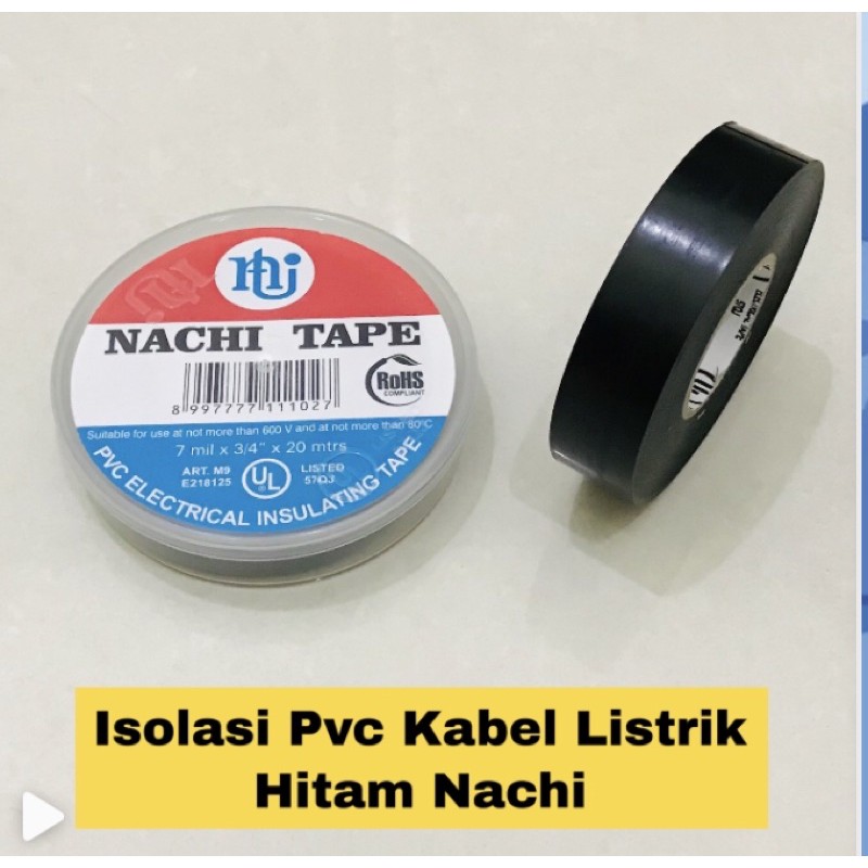 Nachi Pvc Electrical Insulation Tape 3 4 Inch X 20 Yards Black Electric Insulation Shopee Singapore