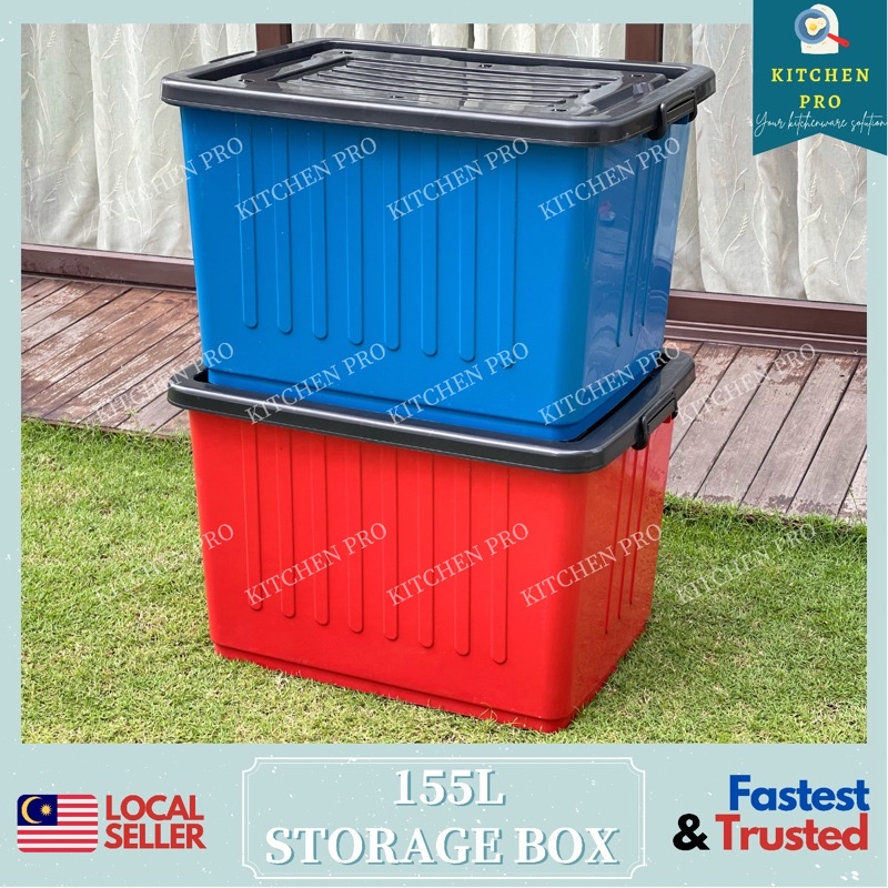 𝐊𝐈𝐓𝐂𝐇𝐄𝐍 𝐏𝐑𝐎 155l Abbaware Random Color Storage Box With Wheel 1152as Kotak Simpan Barang Shopee Singapore