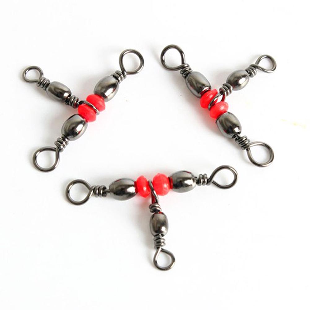 50x 3 Way Swivels Rig Rings Fishing Lures Connector Tackle Brand New