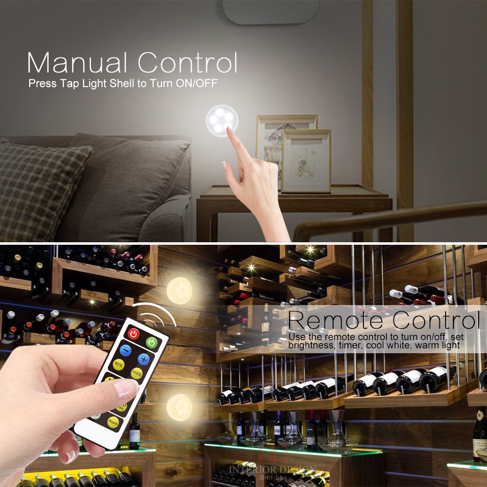 Wireless Led Puck Lights 3 Pack Tap Light With Remote Control Battery Operated Under Cabi Lighting For Bedroom Kitchen Stairs Bar Room Push Night Wall Light Closet Light Stick On Lights Singapore