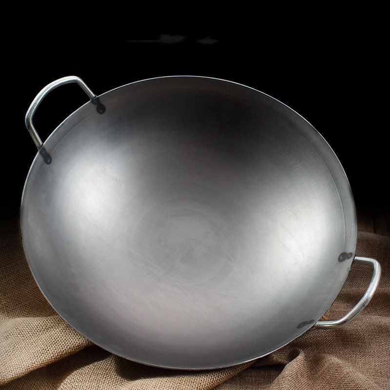 Vintage Binaural Pan Wok Thickened Nonstick Pan / Oldfashioned Double