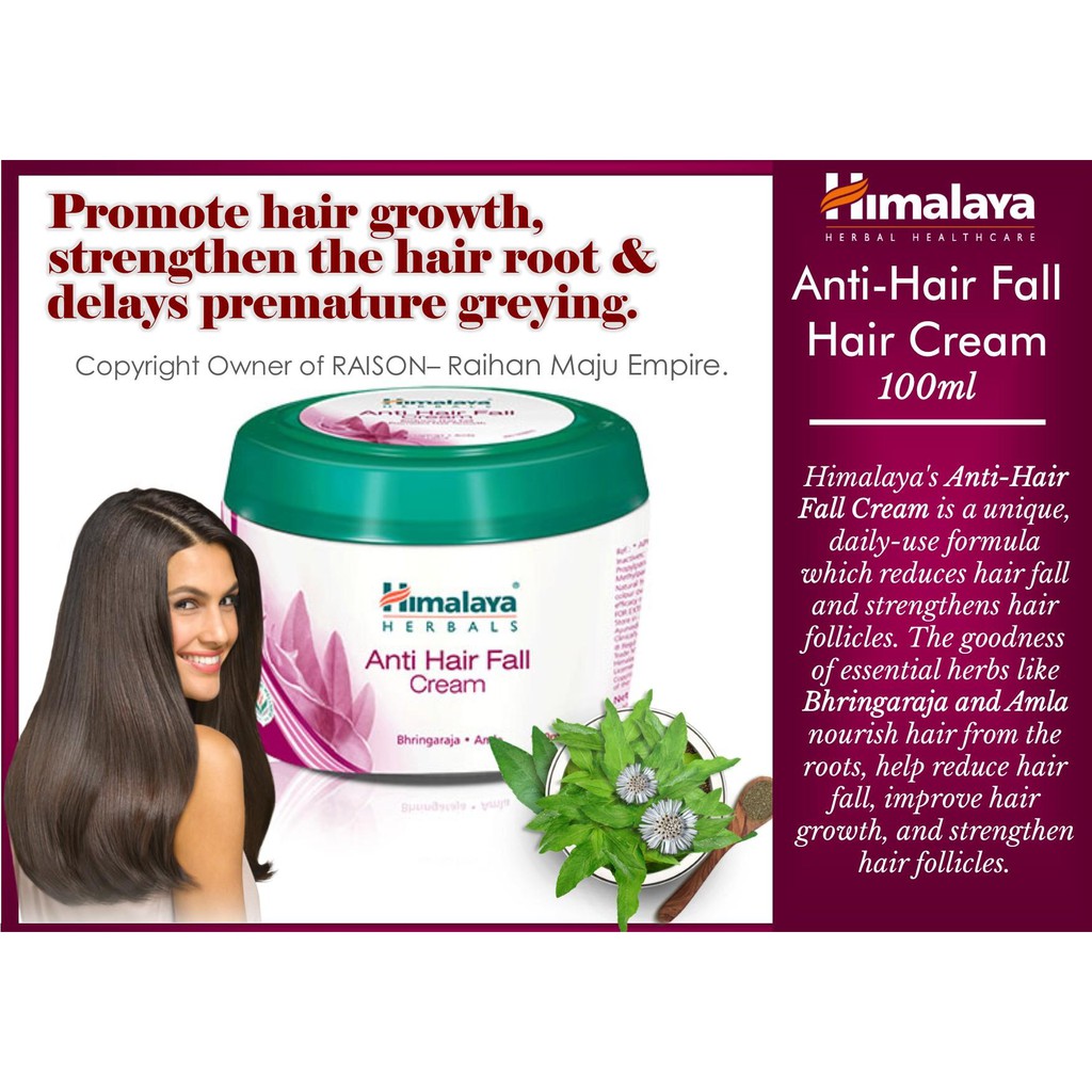 Himalaya Anti Hair Fall Cream 100 ml (Reduces Hair Fall & Promotes Hair  Growth | Shopee Singapore