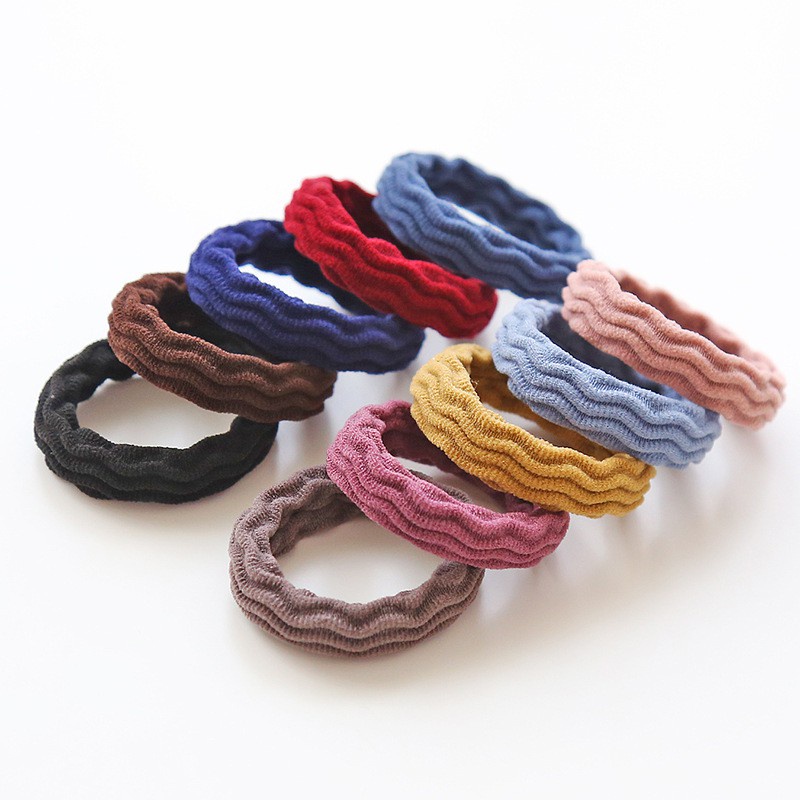 Image of 【Fash Deals $0.1 Purchase limit 3-5】Korean Style Thick High Elastic Jointless Durable Headrope Hair Rope Elastic Leather Cover Hair Ring Random Color #8