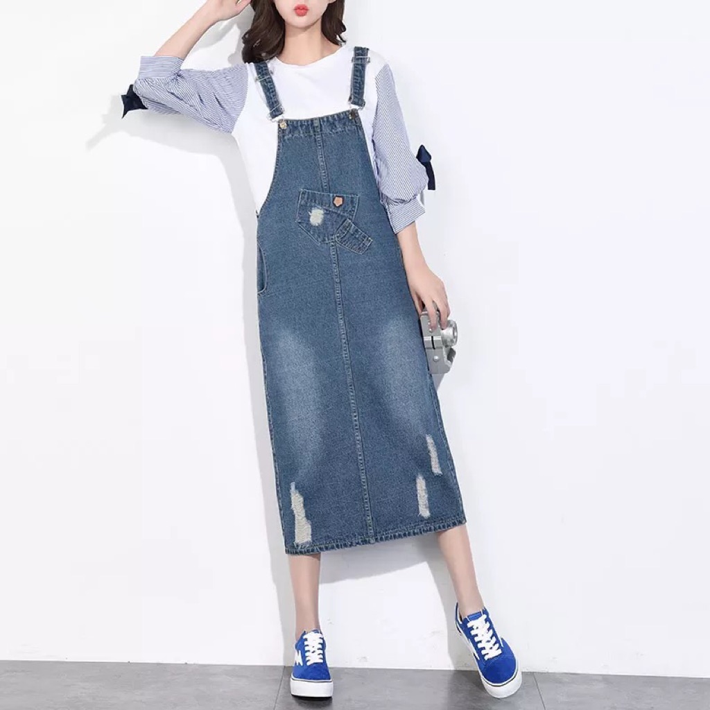 plus size overall dress denim