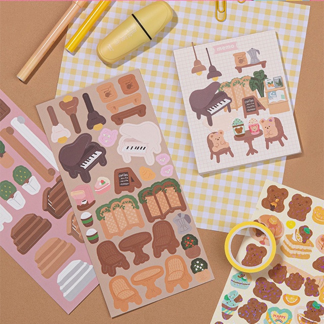 Daiso Korea New Interior, Scenery Deco Stickers /Toploader Deco Sticker