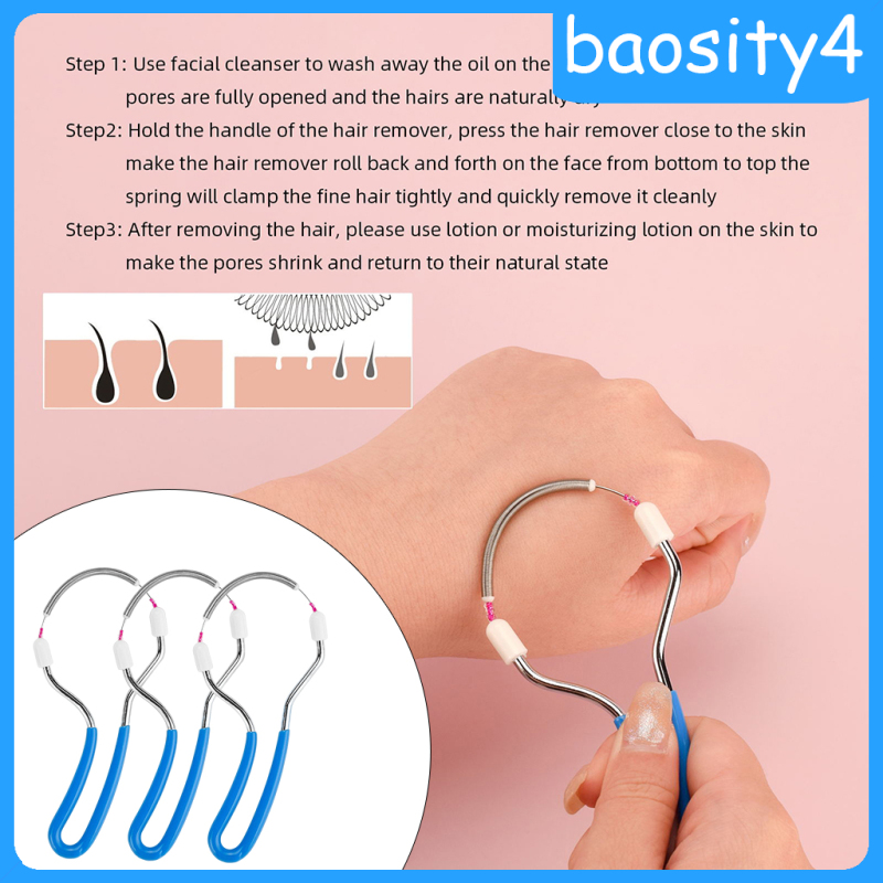 Baosity4 3 Face Hair Threader Facial Hair Removal Threading Face Beauty Epilator Tool Shopee Singapore