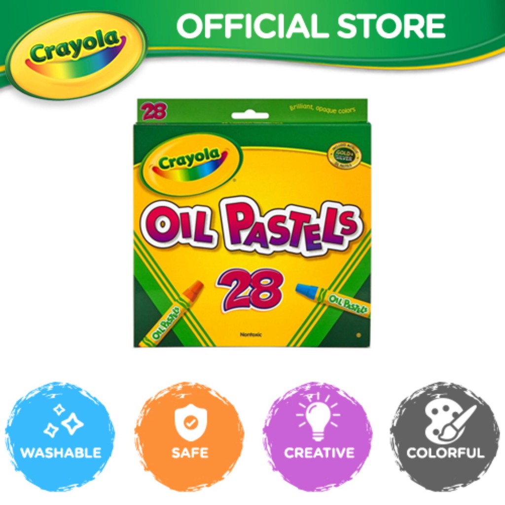 Download Crayola Oil Pastels Assorted Colors Art and School Supplies 28 Count Kids Coloring Tool Gift Age ...