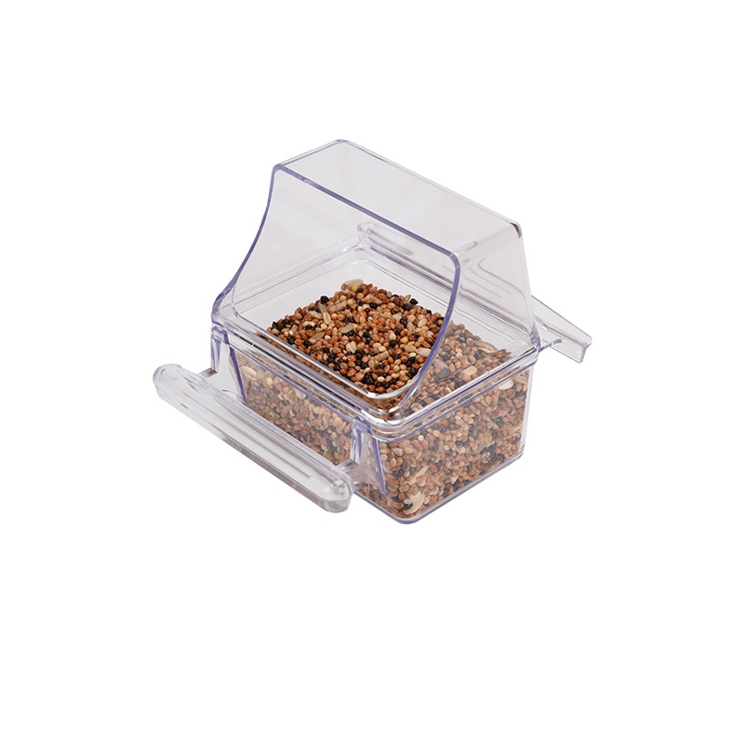 2 Pieces Bird Cage Food Box AntiSplash Bird Food Cup Water Feeder