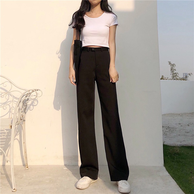 high waisted loose black pants