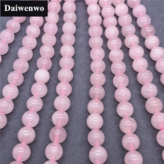 Image of Pink Powder Crystal Beads 4-12mm Round Natural Loose Stone Bead Diy for Bracelet