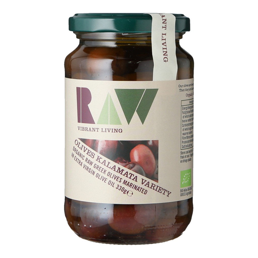 Raw Health Kalamata Olives in Extra Virgin Olive Oil 330g WSHT