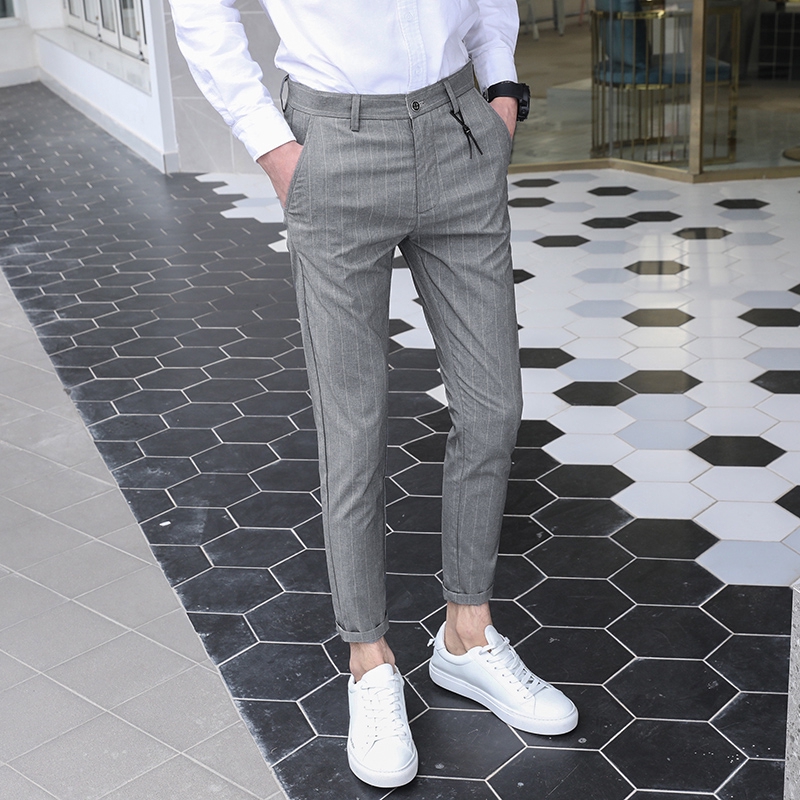 plaid pants with stripe mens