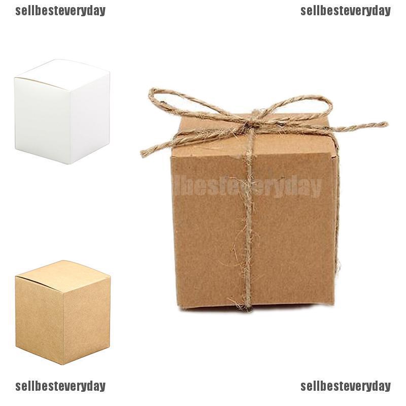 10pcs Kraft Shabby Chic Square Sweets Candy Gift Boxes Wedding Party Favor*