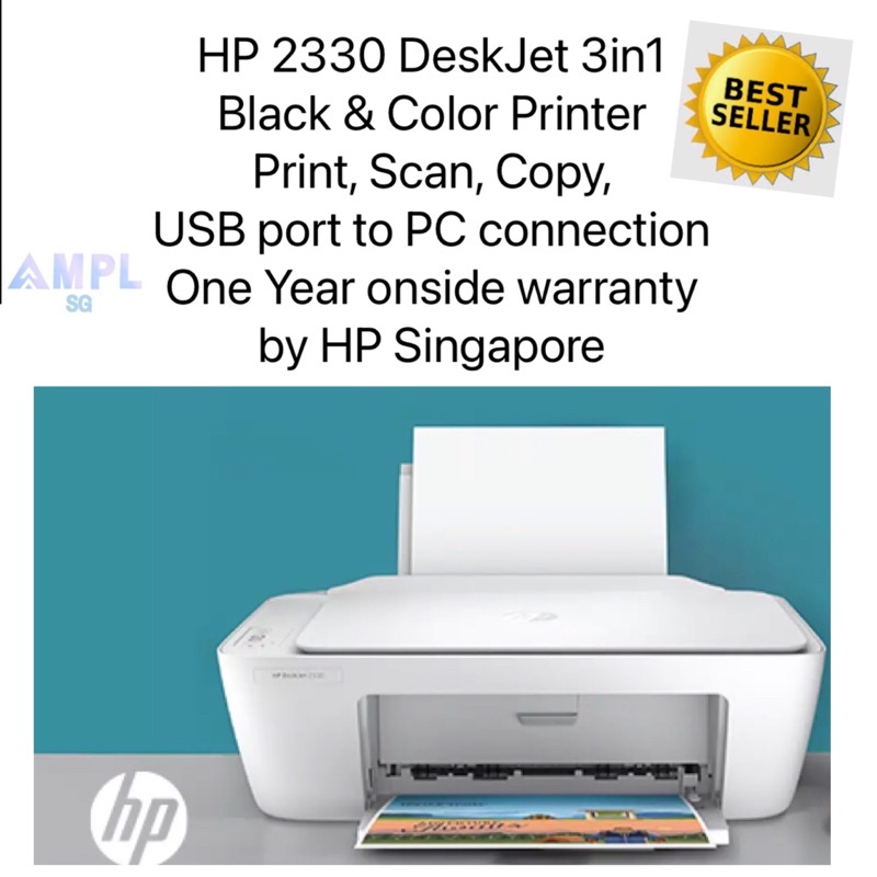 HP 2330 DeskJet 3in1 Black & Color Printer Print, Scan, Copy, USB