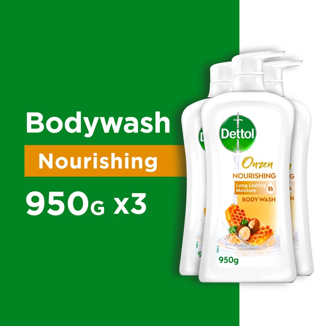 [Bundle of 3] Dettol Onzen Body Wash 950G Honey & Shea Butter