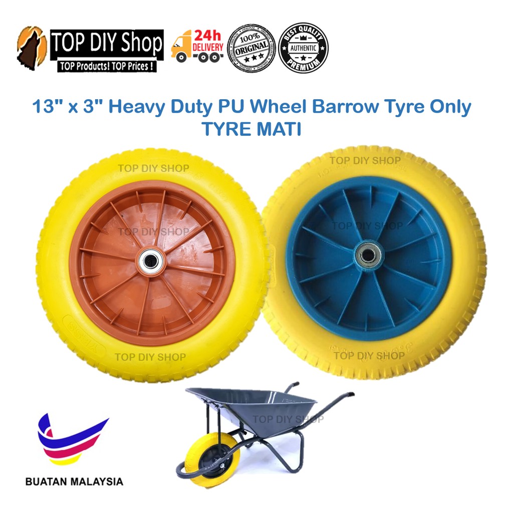 Shop Malaysia Tayar Dead Train Wheel 13 X 3 Pvc Wheel Barrow Wheelbarrow Nylon Tire Pu Tire Shopee Singapore