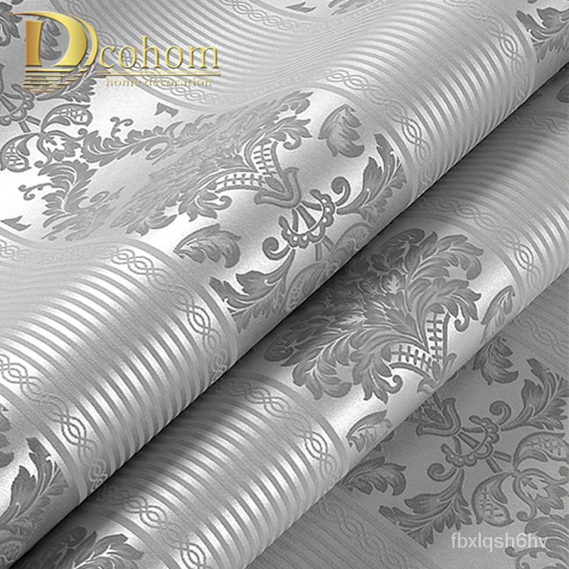 Luxury Silver 3d Damask Embossed Wallpaper Rolls Home Art Decor 数量限定!特売