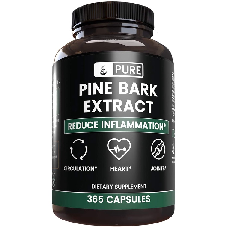 Pure Pine Bark Extract, (365 Capsules) with 95 Proanthocyanidins