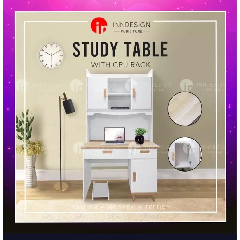 tbbsg Study Table / Study Desk With CPU Rack / Computer Table | Shopee ...
