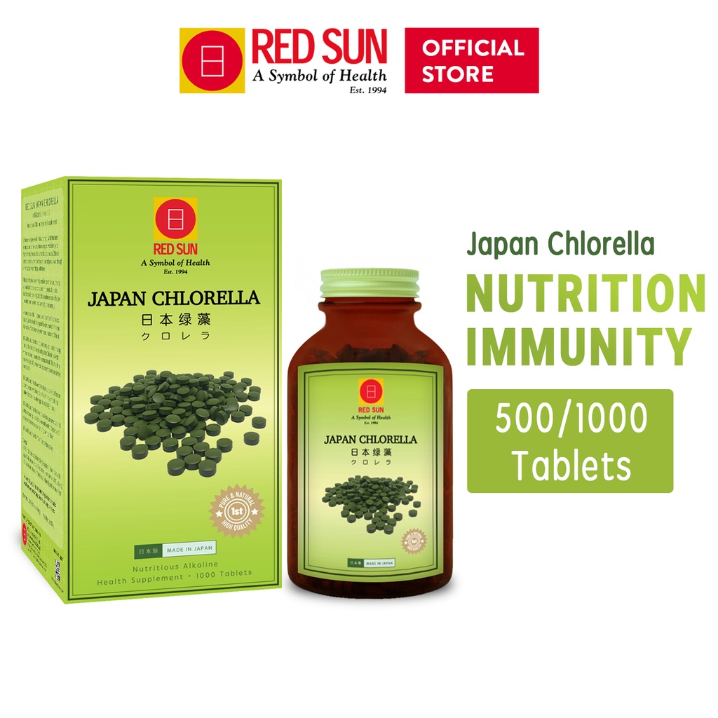 RED SUN Japan Chlorella 500 or 1000 Tablets/Bottle Improve
