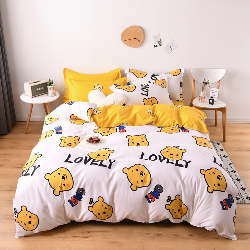 Winnie the Pooh 4 In 1 Bedding Set Quilt Comforter Duvet Cover Flat Bed  Sheet Pillowcases Single Queen King Yellow Dots | Shopee Singapore