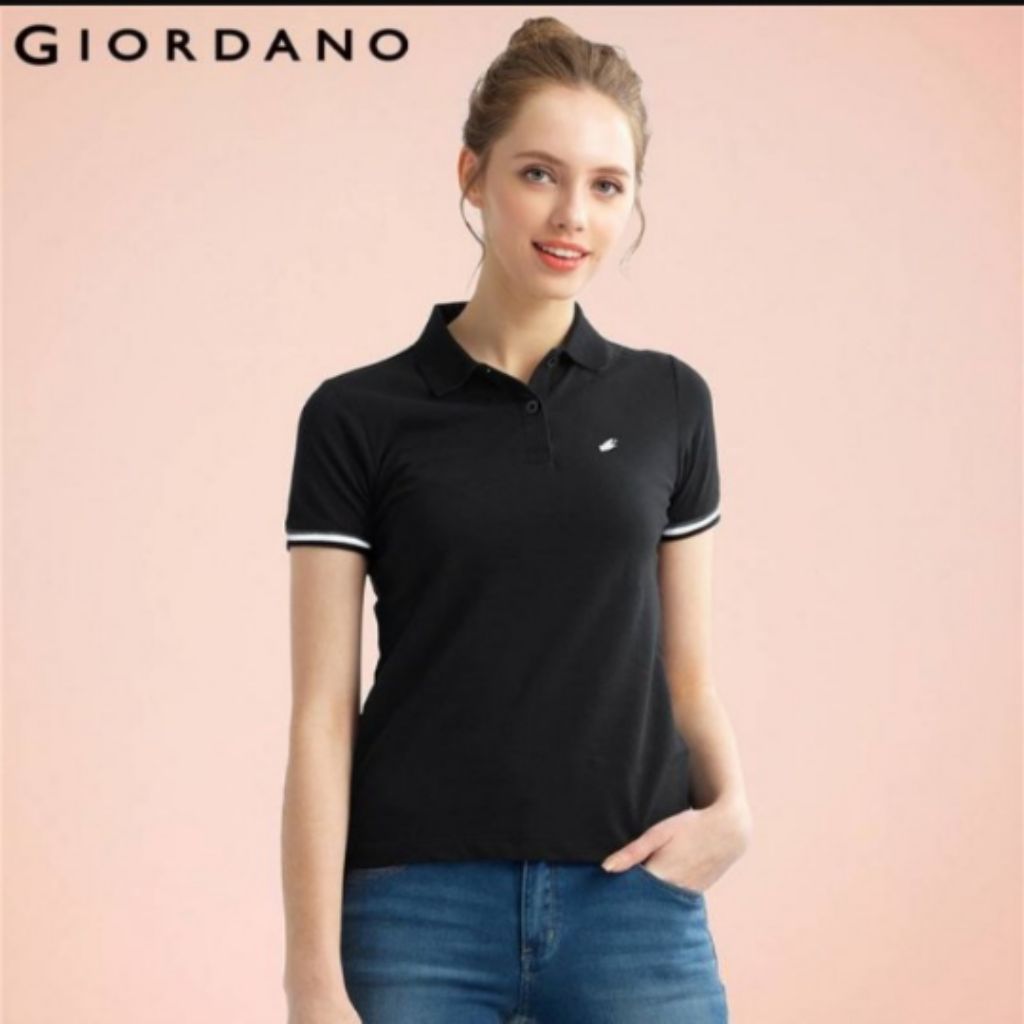 Giordano black polo work tee | Shopee 