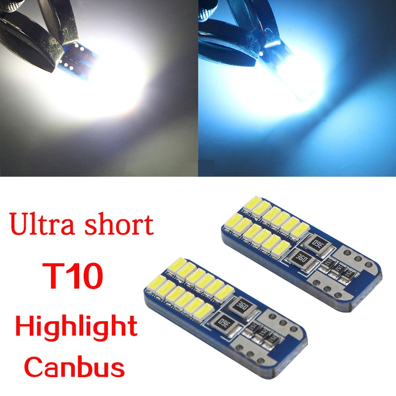 NAKOBO T10 194 CAN-Bus LED Light 6000K White Super Bright Bulb 168 2825 W5W 12961 Wedge 2-SMD 3030 Chipset Replacement Bulbs for Car Map Door Courtesy Dome License Plate Lights（pack of 10） 