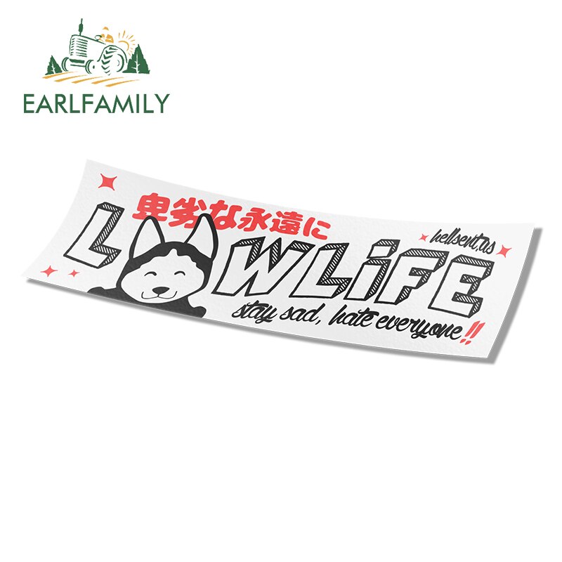 Earlfamily 13cm X 5 2cm For Low Life Dog Slap Funny Car Stickers Creative Graphics Decal Anime Waterproof Occlusion Scratch Shopee Singapore