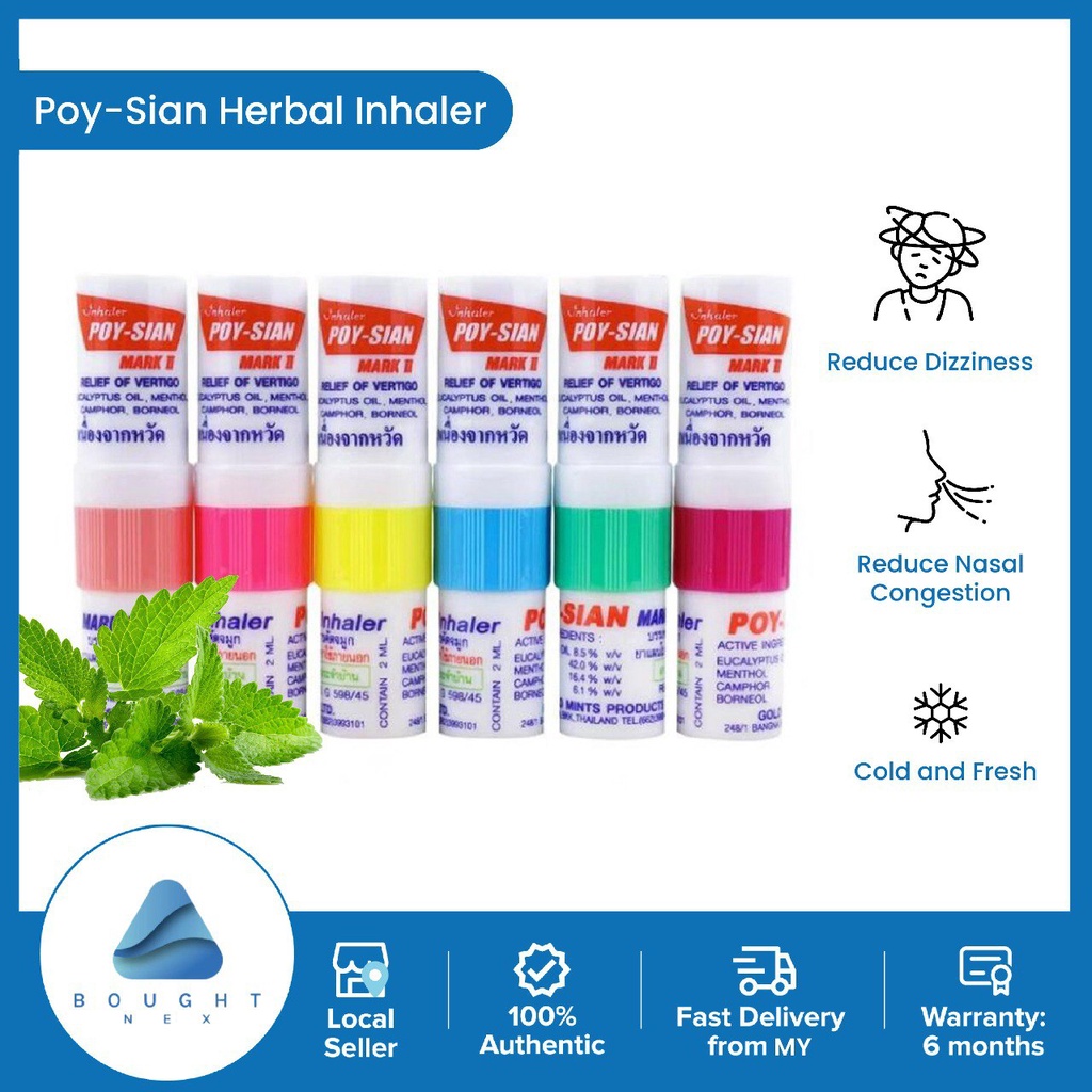 Poy Sian Herb Inhaler Herbal Essence Pim Saen Balm Essential Oil Nasal 