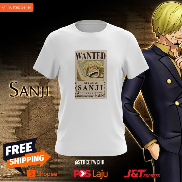 Sanji Wanted Poster One Piece Shopee Singapore