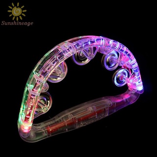LED Light Up Sensory Toy Flashing Tambourine Musical Instrument Shaking Toy