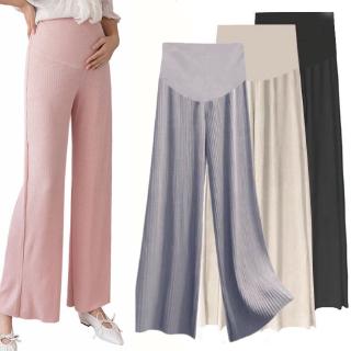 【DL】Maternity Pants Supportive Palazzo Pants Seluar Mengandung Muslimah Panjang Women Pregnancy Pleated Pants