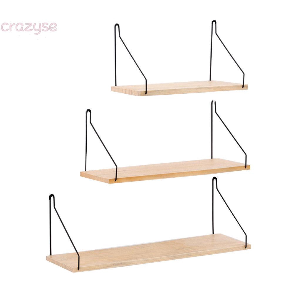 Details about   Wall Hanging Wire And Wood Shelf Rack Storage Display Stand Holder Shelving Unit 
