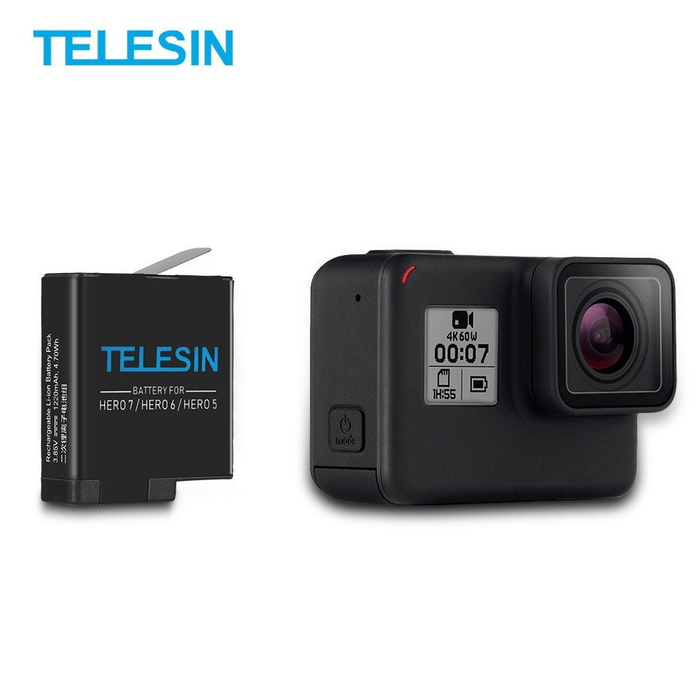 Telesin 1pc 1220mah Replacement Rechargeable Battery Batteries