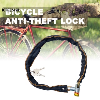 Motorbike Scooter Bike Chain Pad Lock Security Iron Chain Inside 2Keys 100cm Yd 