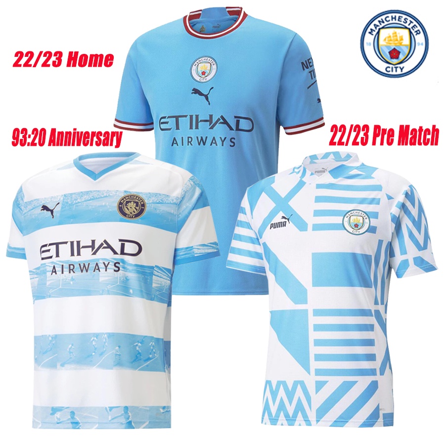 Manchester City 2022-23 Home And 9320 Anniversary HAALAND Pre Match Top ...