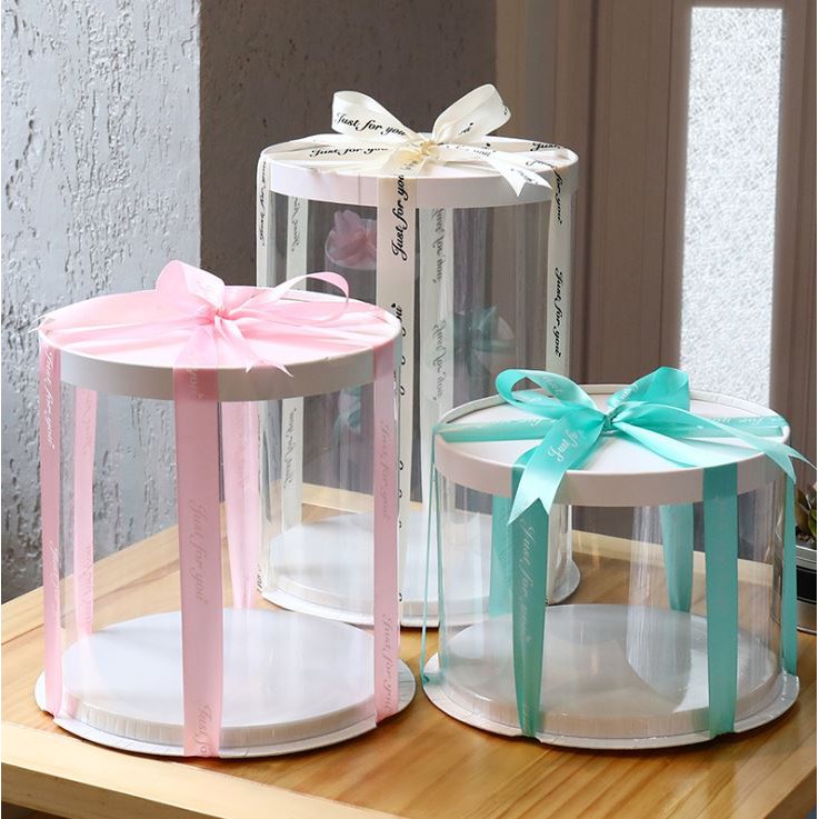 transparent round cake box Tall high cake boxes wedding