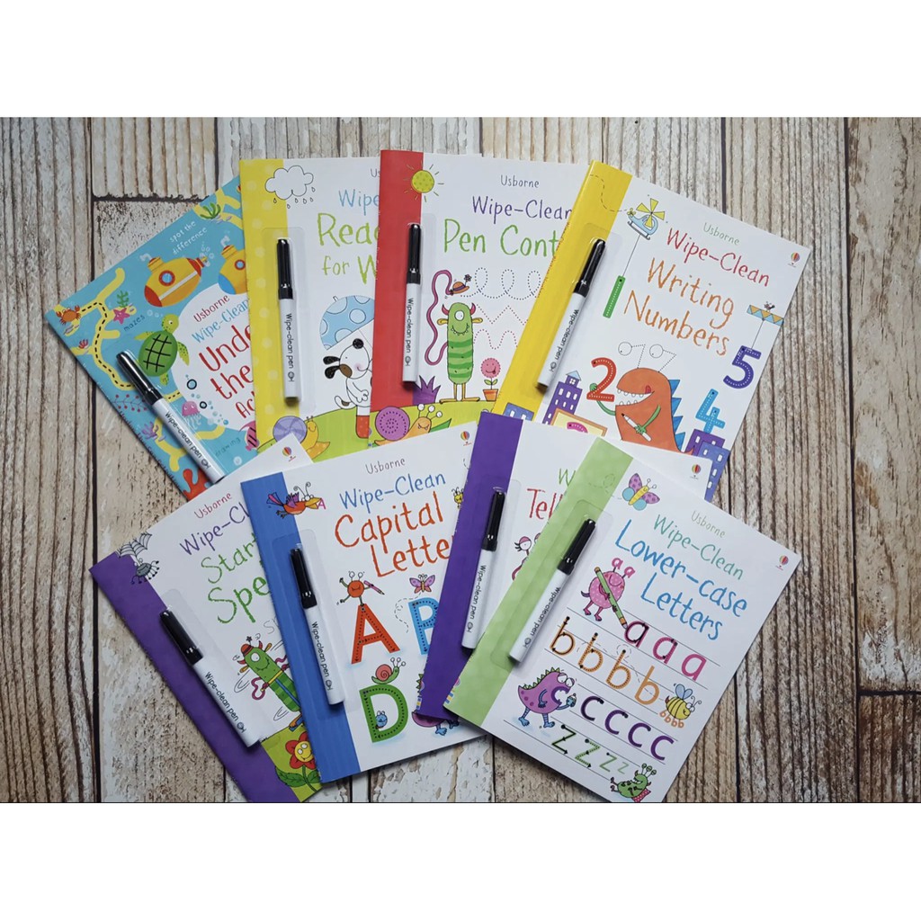 [SG] USBORNE Wipe Clean Activity Educational Books (52 Titles) Shopee