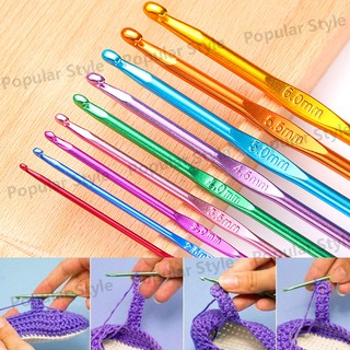 9 Pcs(2.0-6.0mm) Aluminum Crochet Hook Weave Knit Hand Woven Tool Set #2