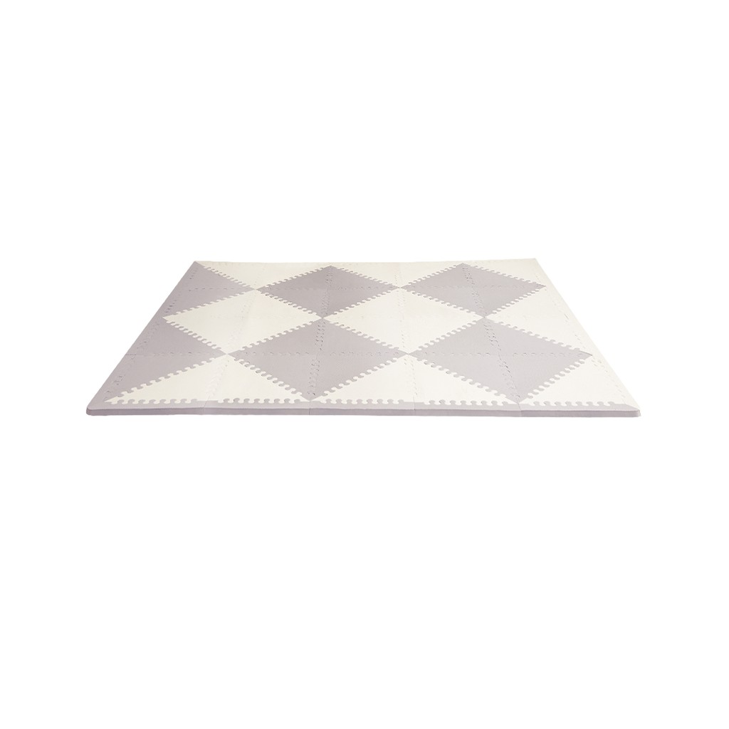 white and grey foam play mat