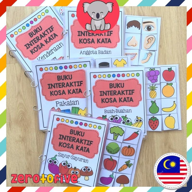 Shop Malaysia Reading Principles Malaysia Interactive Books Kosa Language Words Malay Books Montessori Busy Bag Shopee Singapore