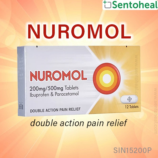 Nuromol (Ibuprofen 200mg & Paracetamol 500mg) 12 Tablet Nurofen
