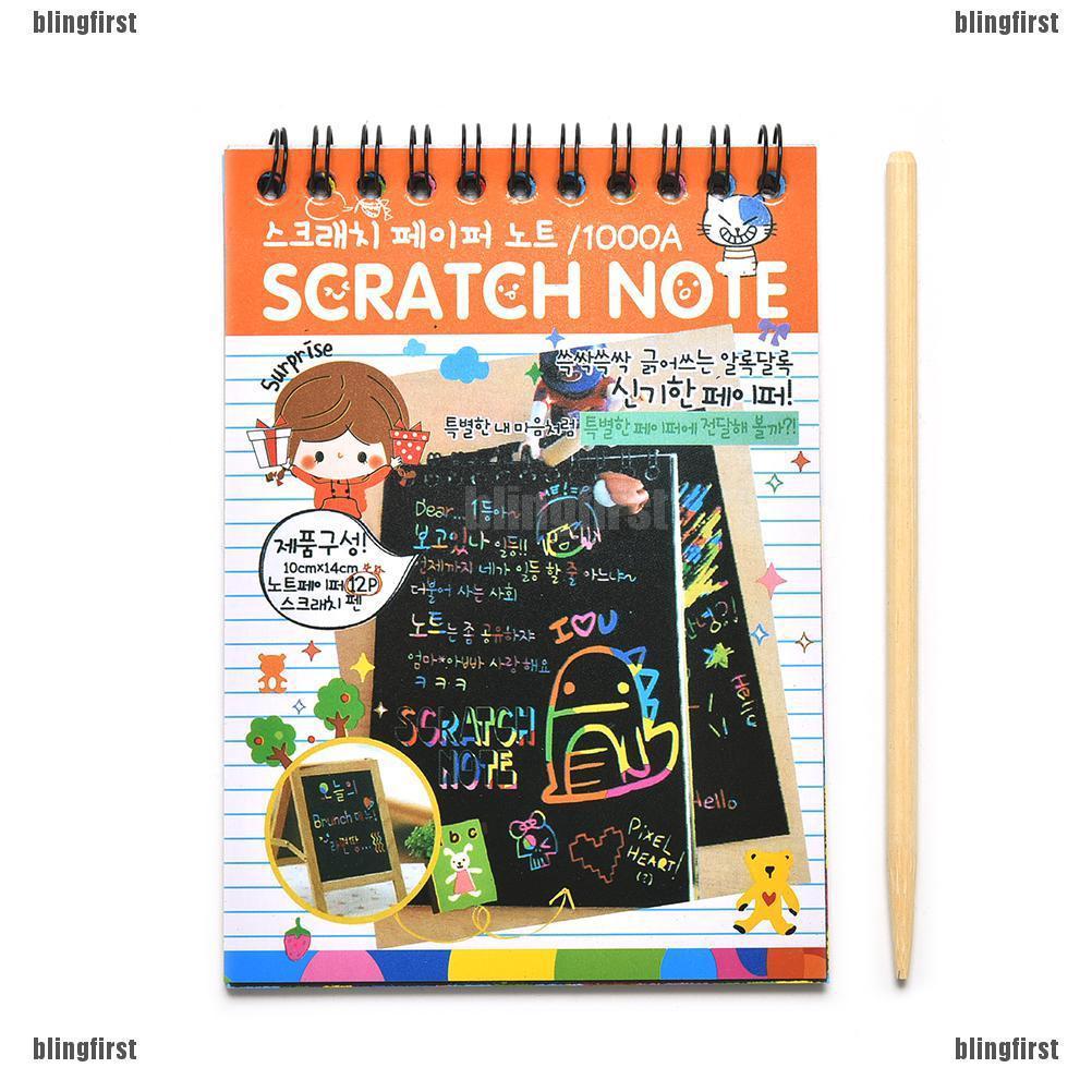 【∮】 1 Pcs Scratch Painting Book Kids Cartoon DIY Scratch Graffiti