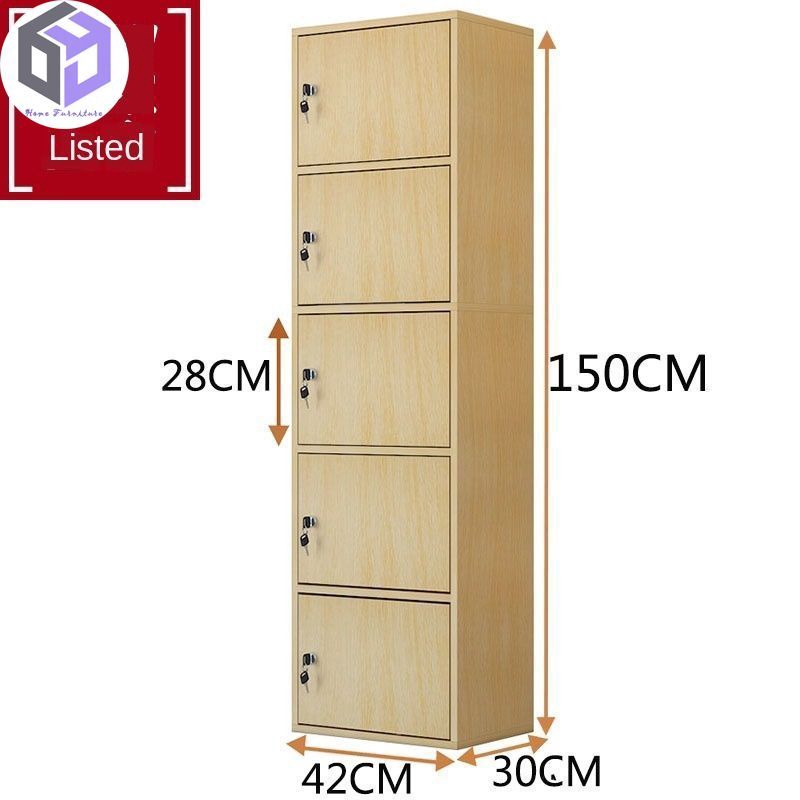 Small Wooden Cupboard Locker, Wooden Storage Cabinet With Locking Doors