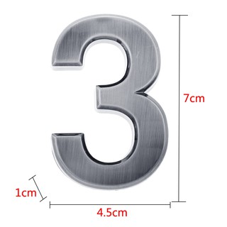 Number 0 D DOLITY Self Stick House Numbers Door Address Sign Plaque Stickers for Apartment Hotel Condo Mailbox Silver 