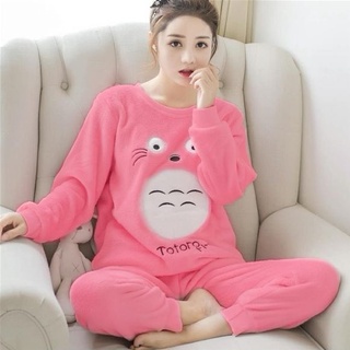 Pajamas Female Winter Coral Fleece And Lovely Woman With Thick Flannel Warm Cartoon Leisurewear Female Two Suits睡衣女冬天珊瑚绒可爱女睡衣加厚法兰绒保暖卡通家居服女两件套装10 17 Shopee Singapore