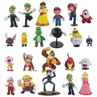 22pcs Set Super Mario Bros Family Pvc Figures Toys Mario Luigi Wario Waluigi Toad Yoshi Shopee Singapore - luigi morph roblox