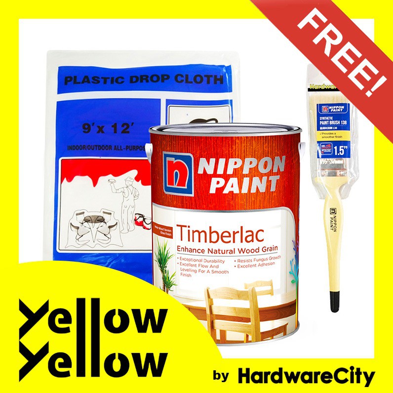 FREE PAINT SET Nippon Paint Timberlac Wood Varnish FREE PAINT SET Nippon Paint Timberlac Wood Varnish